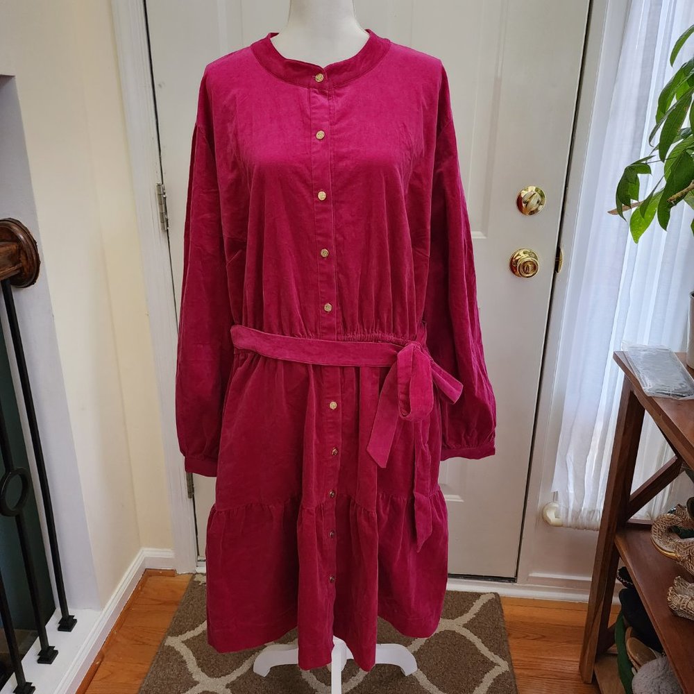 NWT Draper James RSVP Long Sleeve Corduroy Dress Size 3X - Picture 3 of 11